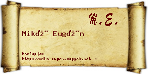 Mikó Eugén névjegykártya